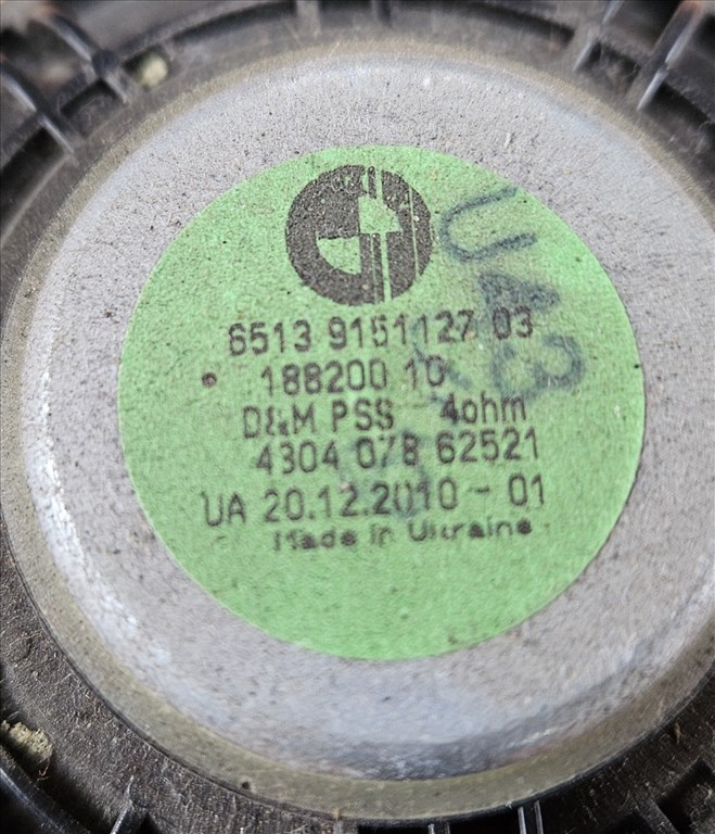 BMW 520 F10/F11 Hangszóró  9151127 3. kép