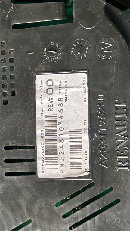 Renault Mégane III kilométer óra  a2c94771500 rni248103468r 3. kép