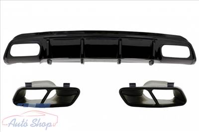 Mercedes A-Class W176 A45 Facelift AMG Design Hátsó diffúzor kipufogóvégekkel fényes fekete ( 2012-2015 )