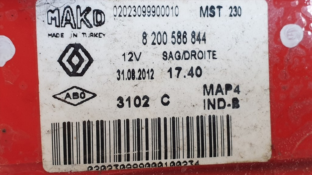 512118 Renault Clio 3, 2012, KOMBI Jobb Hátsó Lámpa, 8200586844. 6. kép