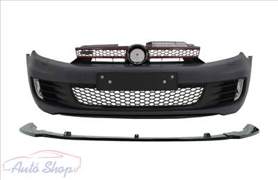 Volkswagen Golf VI 6 MK6 GTI Look Első Lökhárító Fényes fekete Spoiler , Lipe , Toldat , Évj.: 2008 - 2013