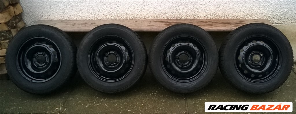 Eladó 4db 14-es 4x108 Peugeot,Citroen lemezfelni 185/65R14 új Nokian-Riken téli gumival   1. kép