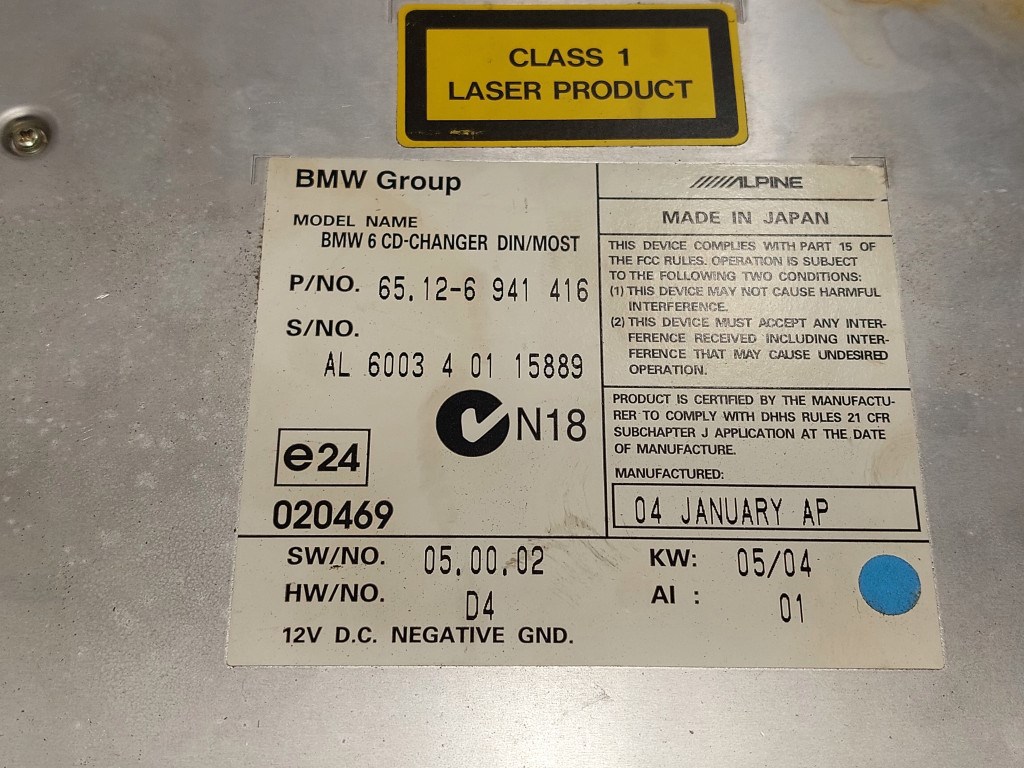 BMW E60 E61 E63 E64 gyári CD tár magazinnal 2. kép