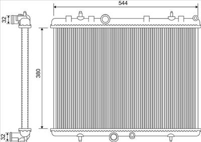 hűtő, motorhűtés VALEO 734338 for PEUGEOT, CITROËN, DS
