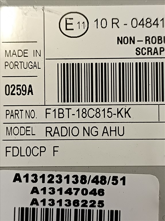 F1BT-18C815-KK rádió – Ford Focus Mk3 cd fejegység  3. kép