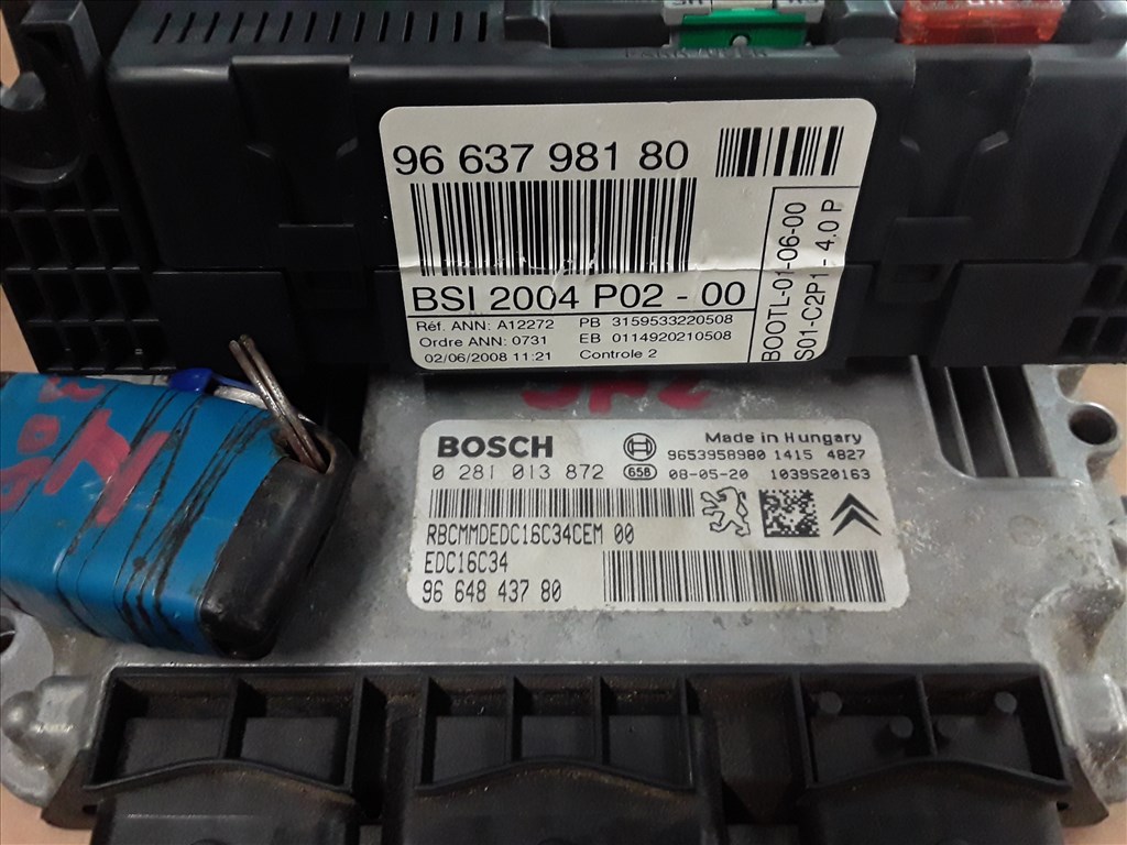 Peugeot 308 ECU BSI Motorvezérlő Szett 1.6 hdi 1. kép