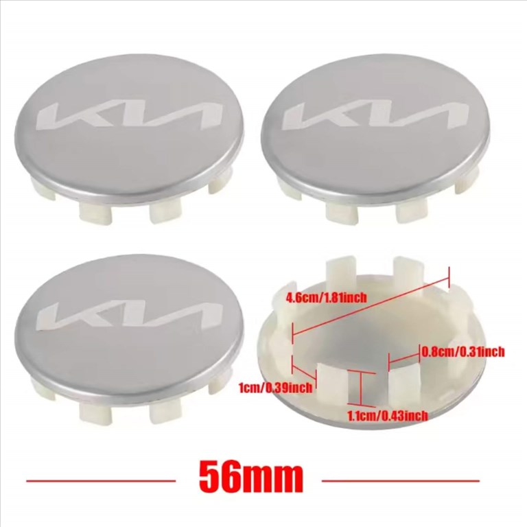 KIA alufelni kupak - ezüst - 56 mm 1. kép