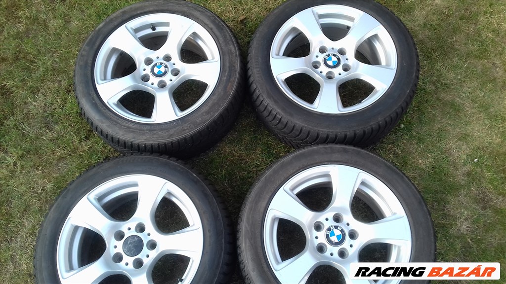  5x120 lyukosztású 17" használt BMW (gyári felni) alufelni, rajta 225/50 használt téli gumi 1. kép