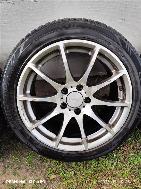  5x112 lyukosztású 17" használt alufelni, rajta 215/50 használt Barum téli gumi gumi  7. kép