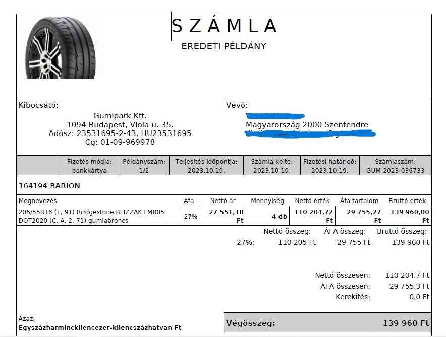  16" használt 4 db. felni+gumi Bridgestone Blizzak 91T 205/55/R16 téli Ford Focus MK2, MK3-hoz 8. kép
