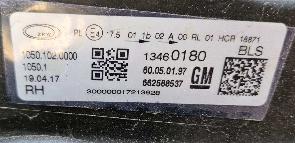 Opel Insignia B Jobb első fényszóró 13460180 5. kép