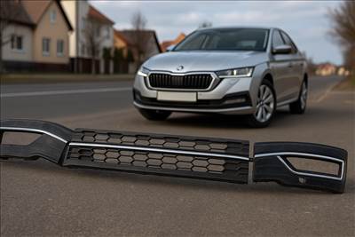Skoda Octavia IV első lökhárító alsó hűtőrács + ködlámpa díszrácsok  5f0853677w 5e3807681g