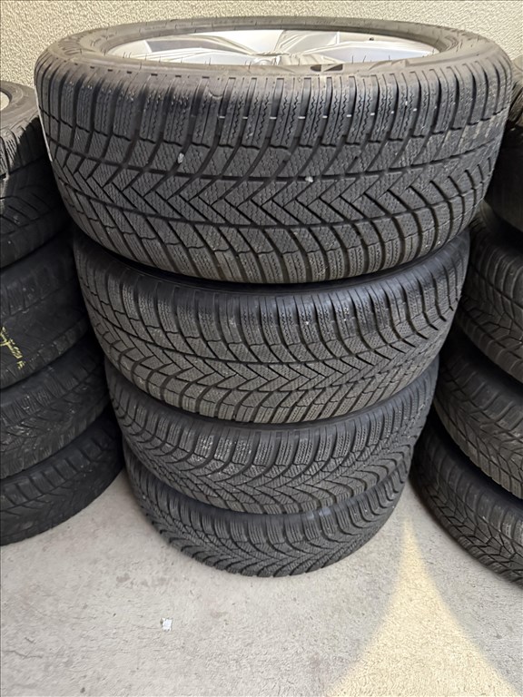  5x112 lyukosztású 19" új (gyári felni) alufelni, rajta újszerű Bridgestone téli gumi  6. kép