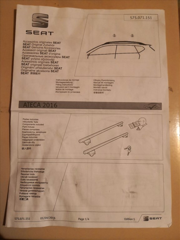 Seat Ateca új gyári tetőcsomagtartó / kereszttartó 575071151 2. kép