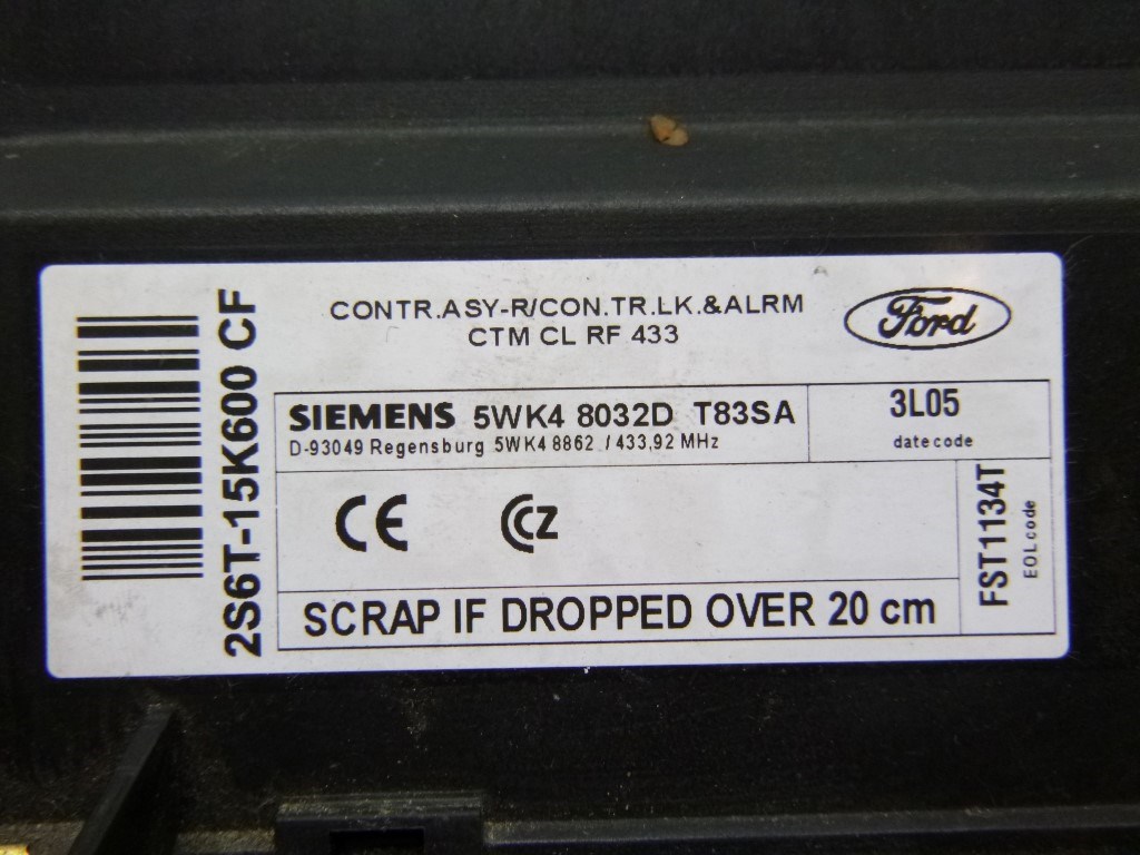 Ford Fusion  komfort elektronika 2S6T15K600CF 5WK48032D 2. kép