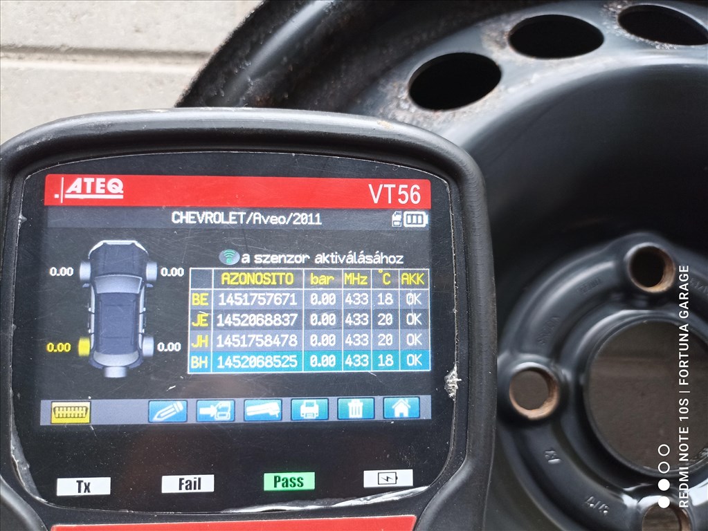 4x100 15" Opel használt lemezfelni garnitúra+TPMS (643) 10. kép