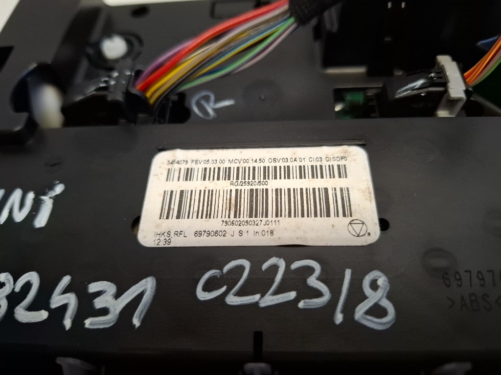 Mini cooper (R56) fûtéskapcsoló (fûtés kapcsoló) 3454079 3. kép