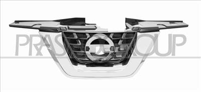 Nissan Juke 2014-2019 - Hűtőrács középrész, kamera lyukas 14- króm/fekete