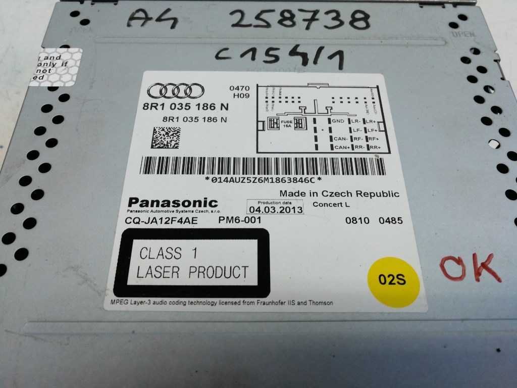 Audi A4 (8K B8) Cd Rádió 8R1035186N 4. kép
