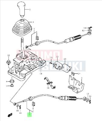 Suzuki Carry GA413 sebváltó rudazat bal 28370-76AV0