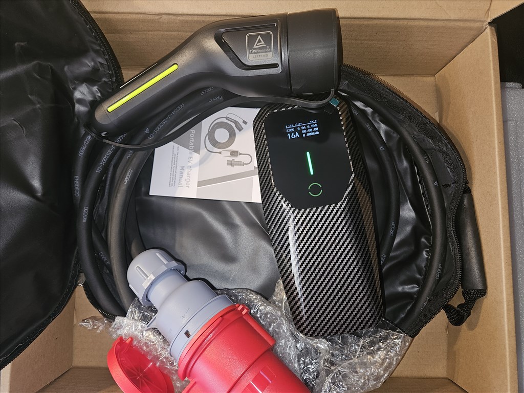 Eladó új 5m EVSE EV töltő Type 2 3 fázis (11KW) 6-16A elektromos járműhöz +táska  1. kép