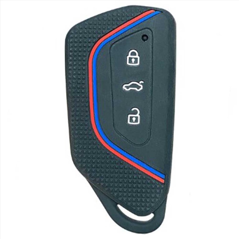 Skoda kulcs szilikon tok 3 gombos - Kék 1. kép