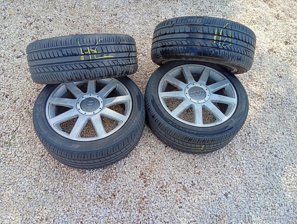  5x112 lyukosztású 17" újszerű (gyári felni) alufelni, rajta 225/45 újszerű Fortuna nyári gumi gumi  2. kép