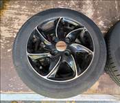  4x100 lyukosztású 15" használt RONAL alufelni, rajta 175/65 használt Hankook nyári gumi gumi 