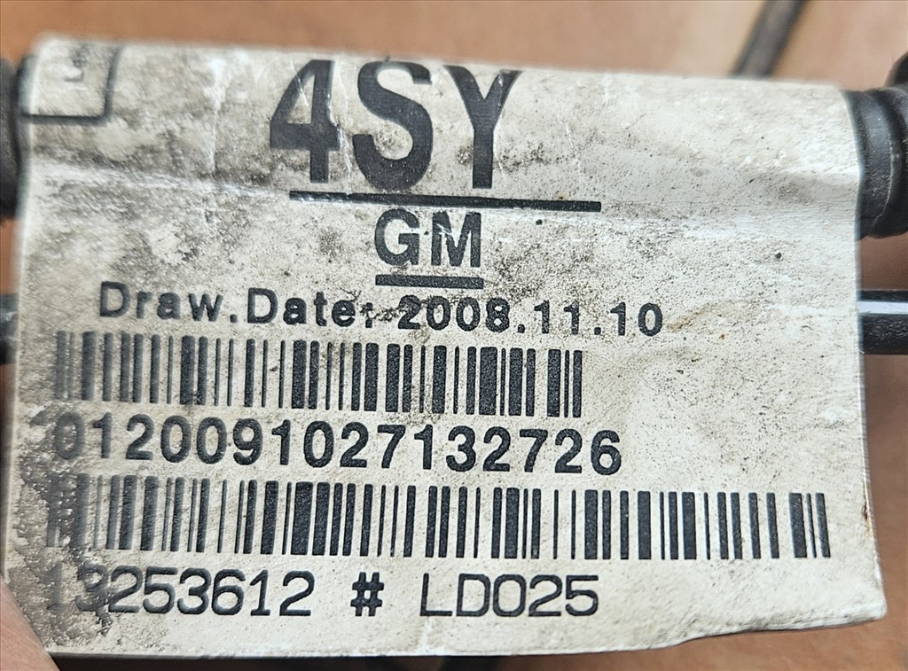 Opel Astra J 1.6 Turbo Abs Ids+ hátsó kábelköteg  13253612 5. kép