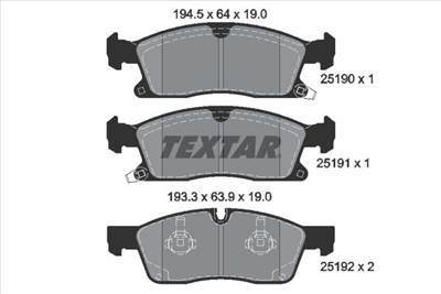 Fékbetét készlet TEXTAR 2519002 for JEEP, DODGE