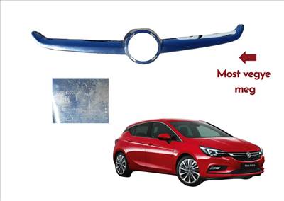 Opel / Vauxhall  Astra J első lökhárító díszrács króm betét embléma nélkül 13381823