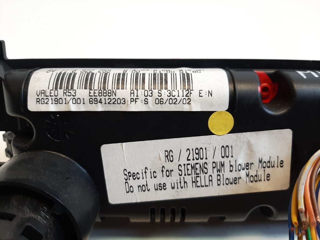 Mini cooper (R50/R53) fûtéskapcsoló (fûtés kapcsoló) 64116922255 3. kép