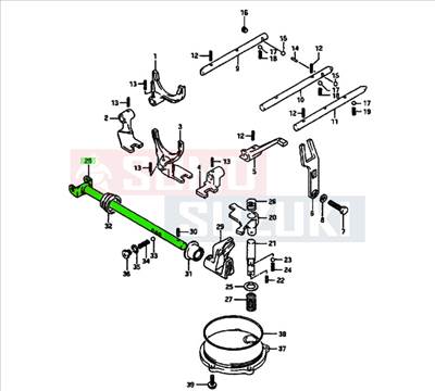 Maruti 800 sebváltó működtető villa tengely 25510-84301