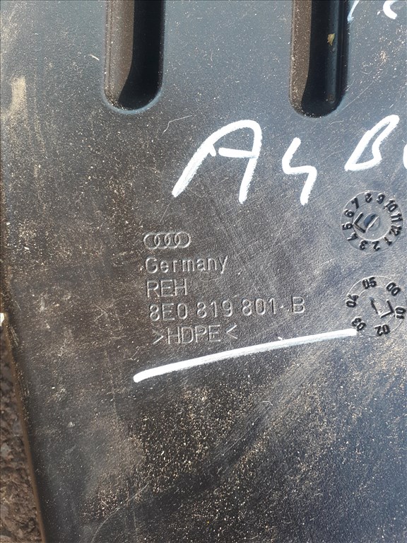 Audi A4 (B6) Alsó fűtéscső padlószőnyeg alatti 8e0819802b 8e0819801b 4. kép