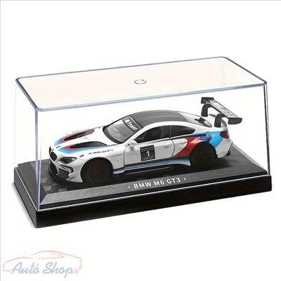 BMW M6 GT3 - 1:43 1/43 Fehér modellautó modell autó ajándék tároló doboz 