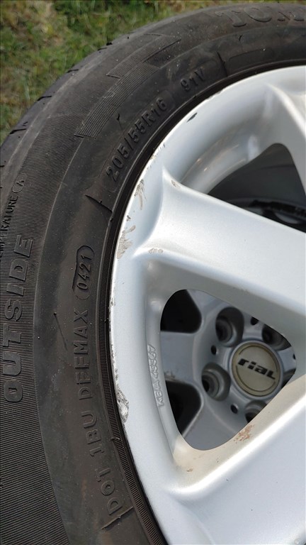  5x114.3 lyukosztású 16" használt Rial alufelni, rajta 205/55 újszerű nyári gumi 9. kép