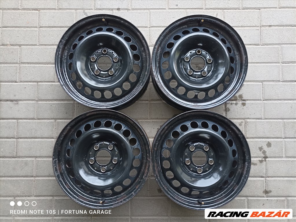 5x112 16" Mercedes használt lemezfelni garnitúra dísztárcsával (650) 2. kép