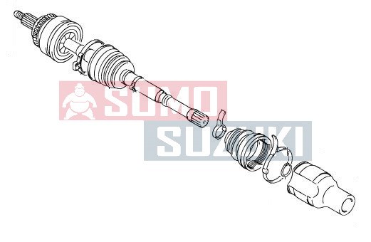 Suzuki Swift 2005 jobb komplett féltengely AUTOMATA váltóshoz 44101-62J22 4. kép