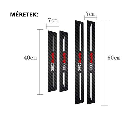 Audi küszöb matrica szett – 4 darabos, öntapadós védőfólia
