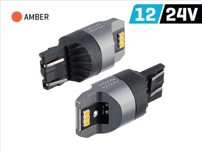 Izzó VISION WY21 / 5W (T20q) 12/24V 6x 3020 SMD LED, nem poláris, CANBUS, narancssárga, 2 db