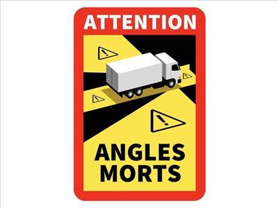 Matrica ANGLES MORTS 25x17 cm, TIR, laminált, UV-védő
