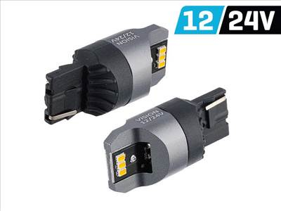 Izzó VISION WY21W (T20d) 12/24V 6x 3020 SMD LED, nem poláris, CANBUS, narancssárga, 2 db