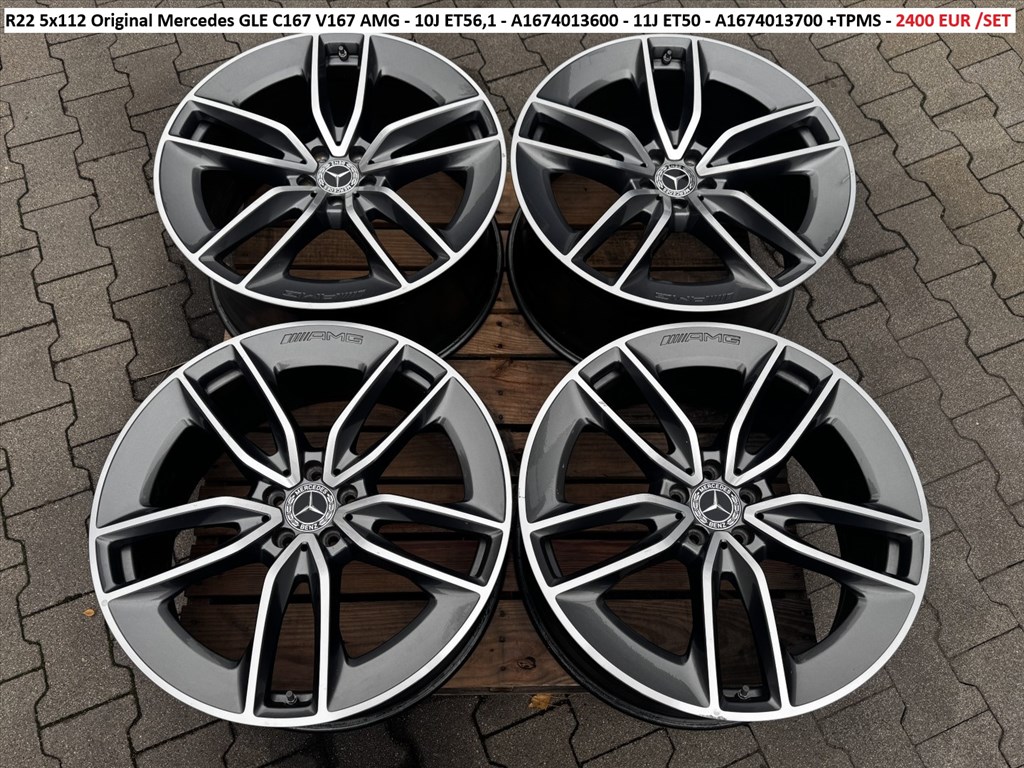 R22 5x112 Original Mercedes GLE C167 V167 AMG kétszéles gyári alufelnik felnik 22" 22col 1. kép