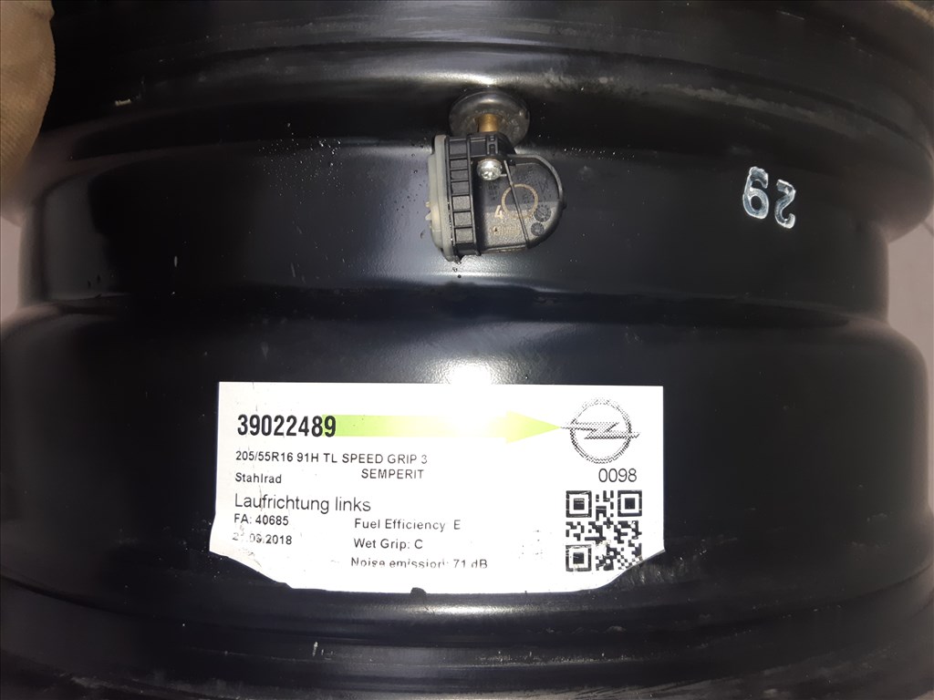  5x105 Opel gyári struktur lemezfelni 6,5x16 ET41 Astra J K  Mokka Ampera TPMS 4. kép