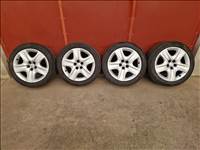  5x105 lyukosztású 17" használt (gyári felni) lemezfelni, rajta 215/50 használt négyévszakos gumi