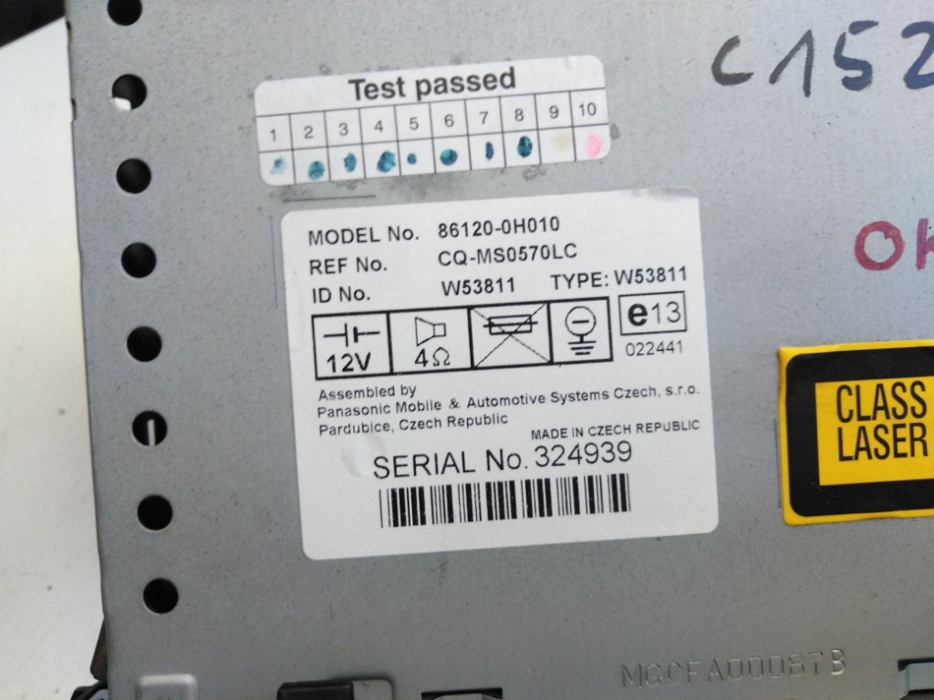 Toyota Aygo (AB10) Cd Rádió 861200H010 4. kép