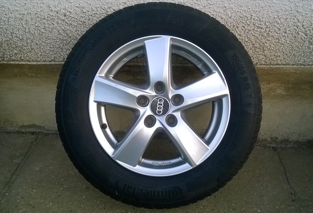 	Eladó 4db 15-ös 5x112-es Audi,Vw,Seat,Skoda,stb alufelni 195 65R15 Continental-Apollo téli gumival 2. kép
