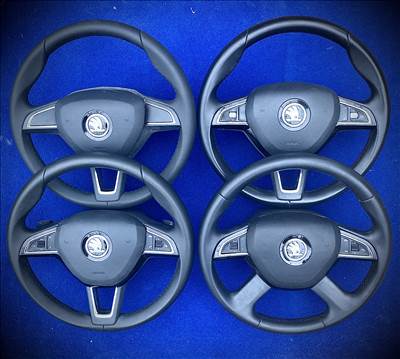 Eladó  Skoda III MK3 műanyg és bőr kormány, multigombok, légzsák. Akár cserélve. Bp/posta