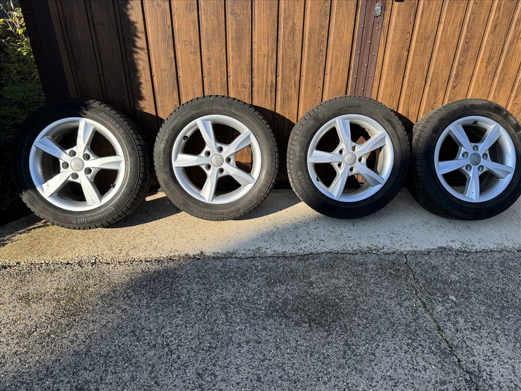 AUDI 16" ALUFELNI 5X112 TÉLI 205/55R16 CONTINENTAL WINTERCONTACT GUMIVAL 1. kép