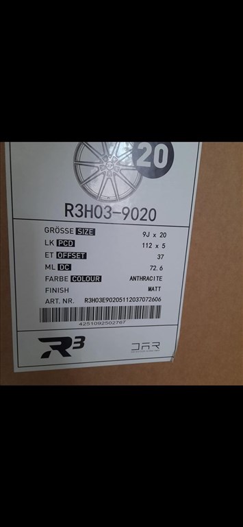 R20 5x112 (72,6) R3 Wheels R3H03 9020 antracite Matt 9J ET37 új alufelnik felnik 9x20 20" 20col 9. kép